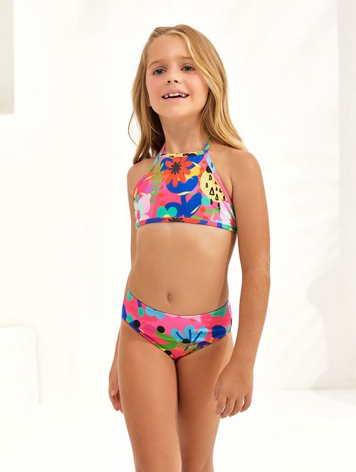 Biquini Infantil Cropped e Calcinha  - Jardim Lúdico