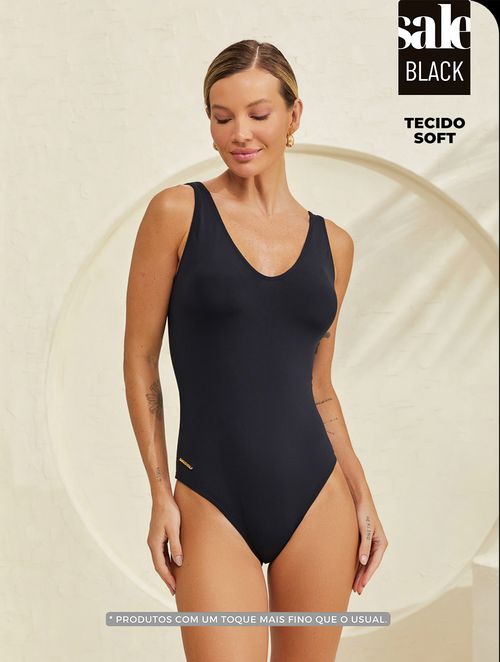 Maiô Regata Com Bojo Fixo  - Preto Soft