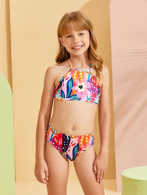 Biquíni Infantil Com Top Cropped e Calcinha - Alegria
