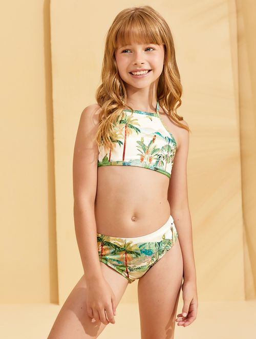 Biquíni Infantil Com Top Cropped e Calcinha - Lagoa