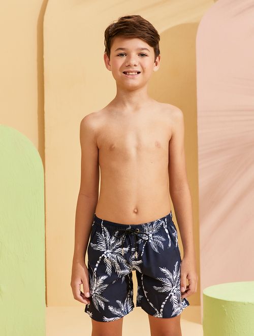 Short De Praia Infantil Masculino - Tropical Azul